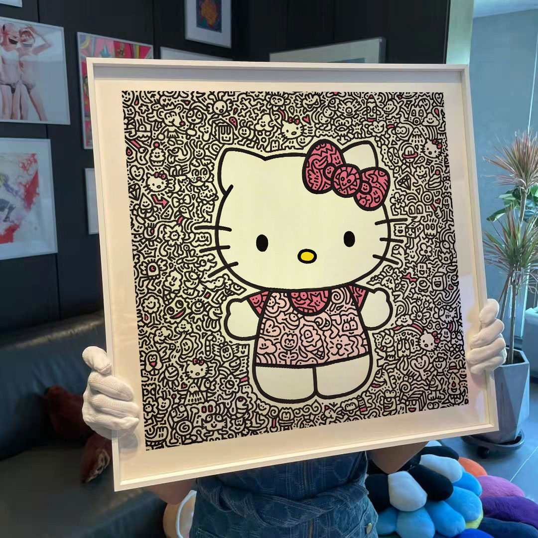 英国涂鸦艺术家Mr.Doodle潮流装饰画Hello Kitty卡通动漫版画 家居饰品 现代装饰画 原图主图