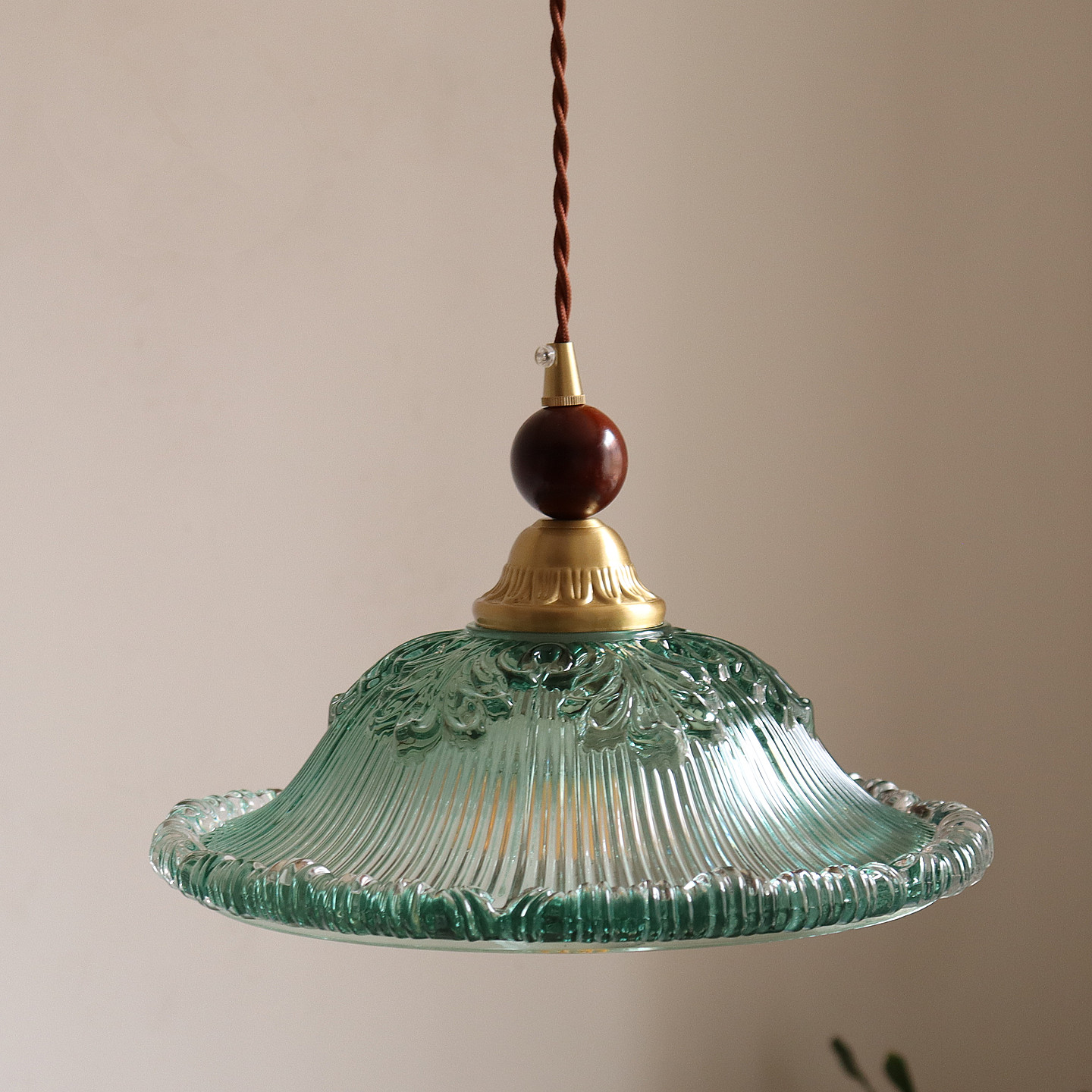 法式复古中古风黄铜玻璃吊灯