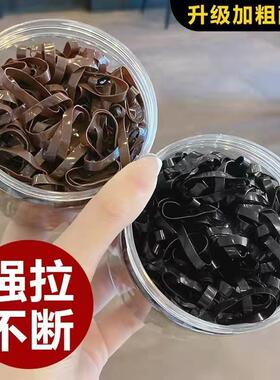 加粗加厚小皮筋盒装黑色强拉不断一次性橡皮筋高弹力耐用小头绳女