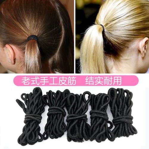 经典老式毛线皮筋高弹力发绳不伤发耐用头绳简约怀旧发圈扎头发女