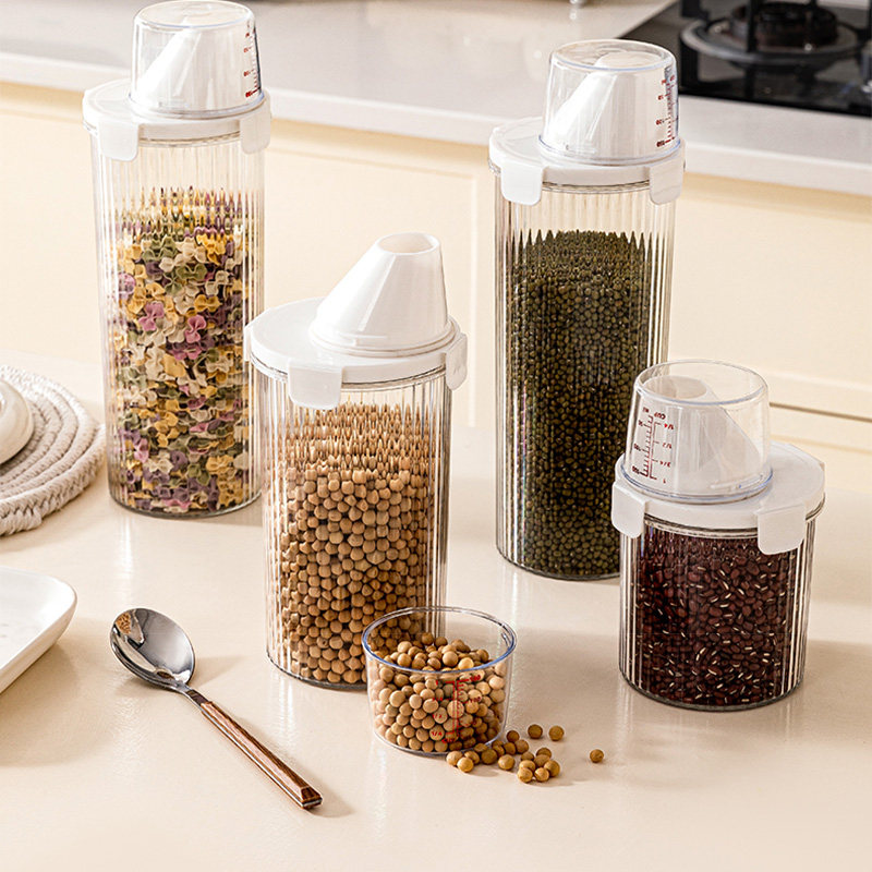 圆形密封罐食品级厨房防虫防潮米桶面粉透明储存罐五谷杂粮收纳盒