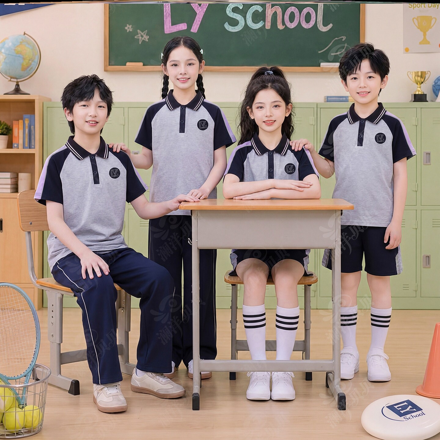 辽宁沈阳市新民市小学生校服初高中生夏季统一班服儿童运动套装