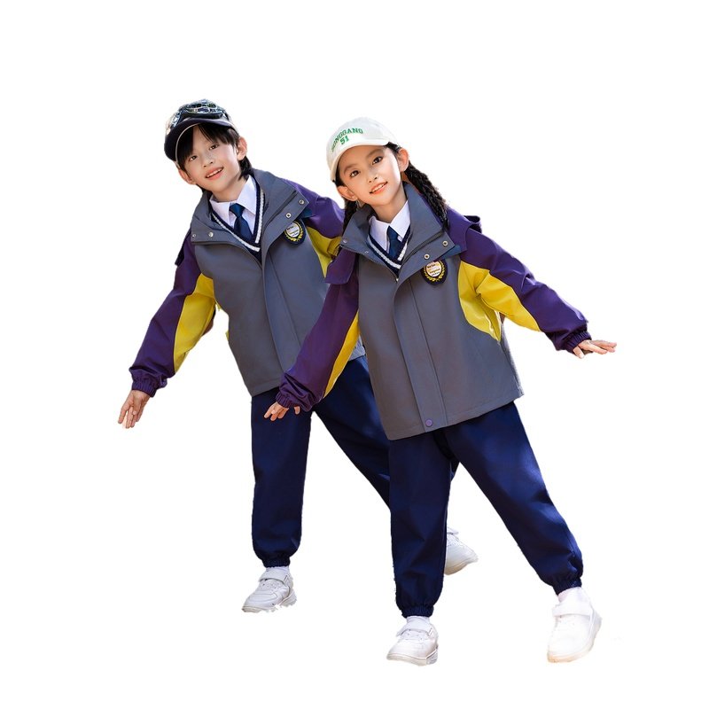 小学生校服班服棒球服外套民族风春季红色幼儿园园服运动服儿童
