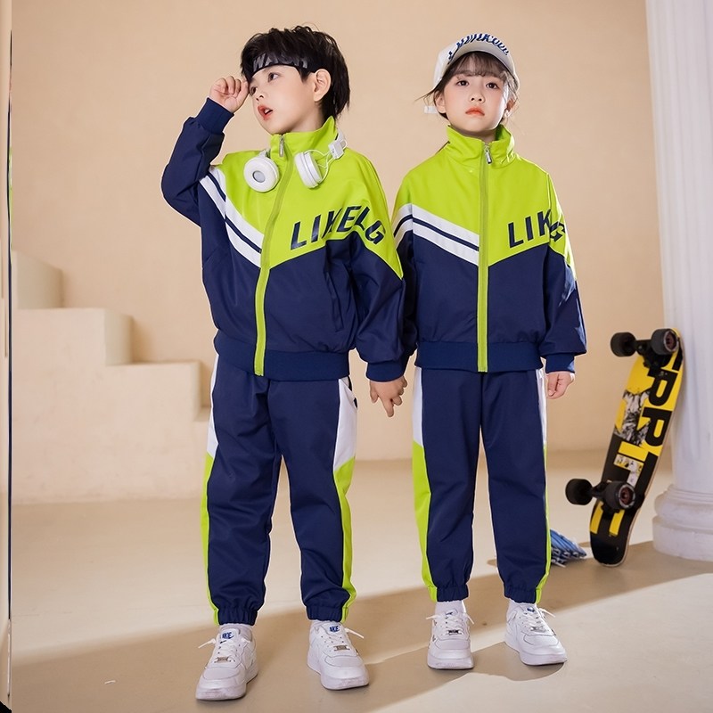 幼儿园园服棒球服统一毕业照生春红色粉色彩虹色枣红长裤三件套