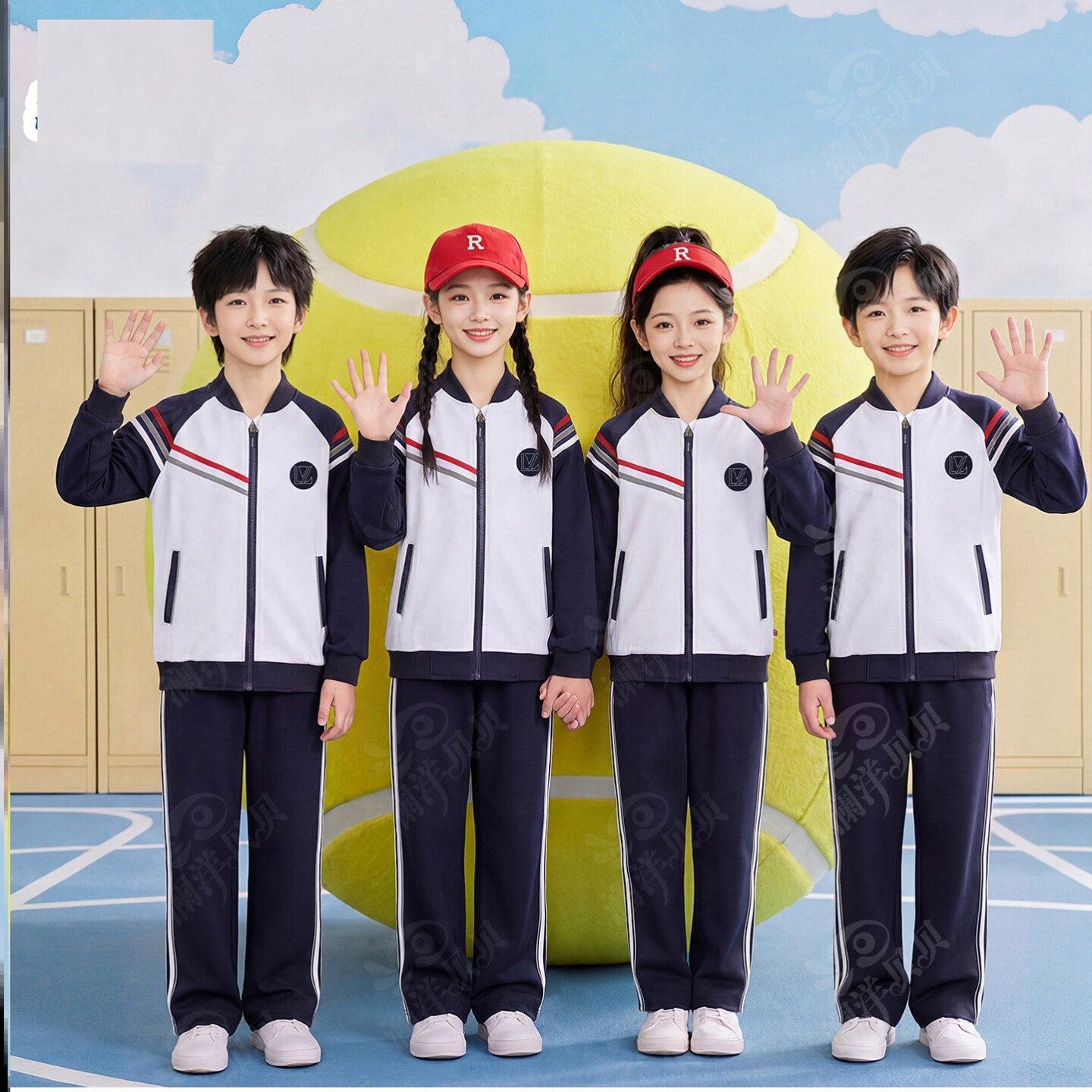辽宁省沈阳市新民市中学生春秋季校服第一款儿童高中生运动班服