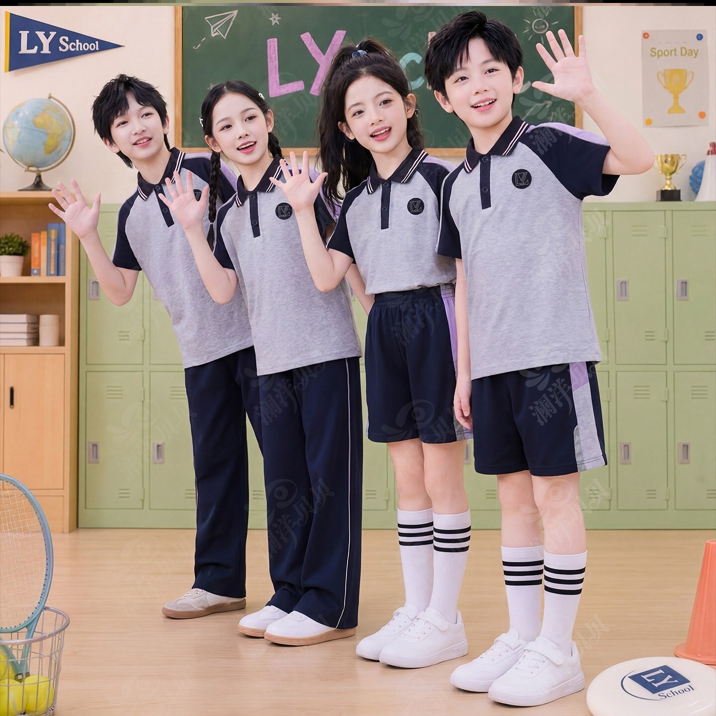 辽宁沈阳市苏家屯区小学生校服初高中生夏季统一班服儿童运动套装