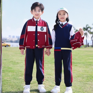 小学生班服T恤春夏装学校棒球运动休闲彩虹色季节女套装运动会