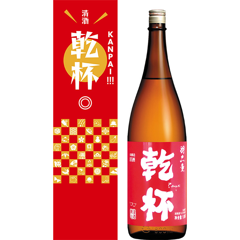 日式米酒 乾杯 羽二重 本酿造 干杯清酒 1.8L 爽酒 佐餐日式清酒