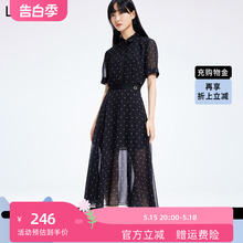 LILY2022夏新款女装时尚设计感两件套洋气小众宽松舒适衬衫连衣裙