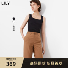 【商场同款】LILY2024春新款女装复古U领通勤针织吊带背心上衣女