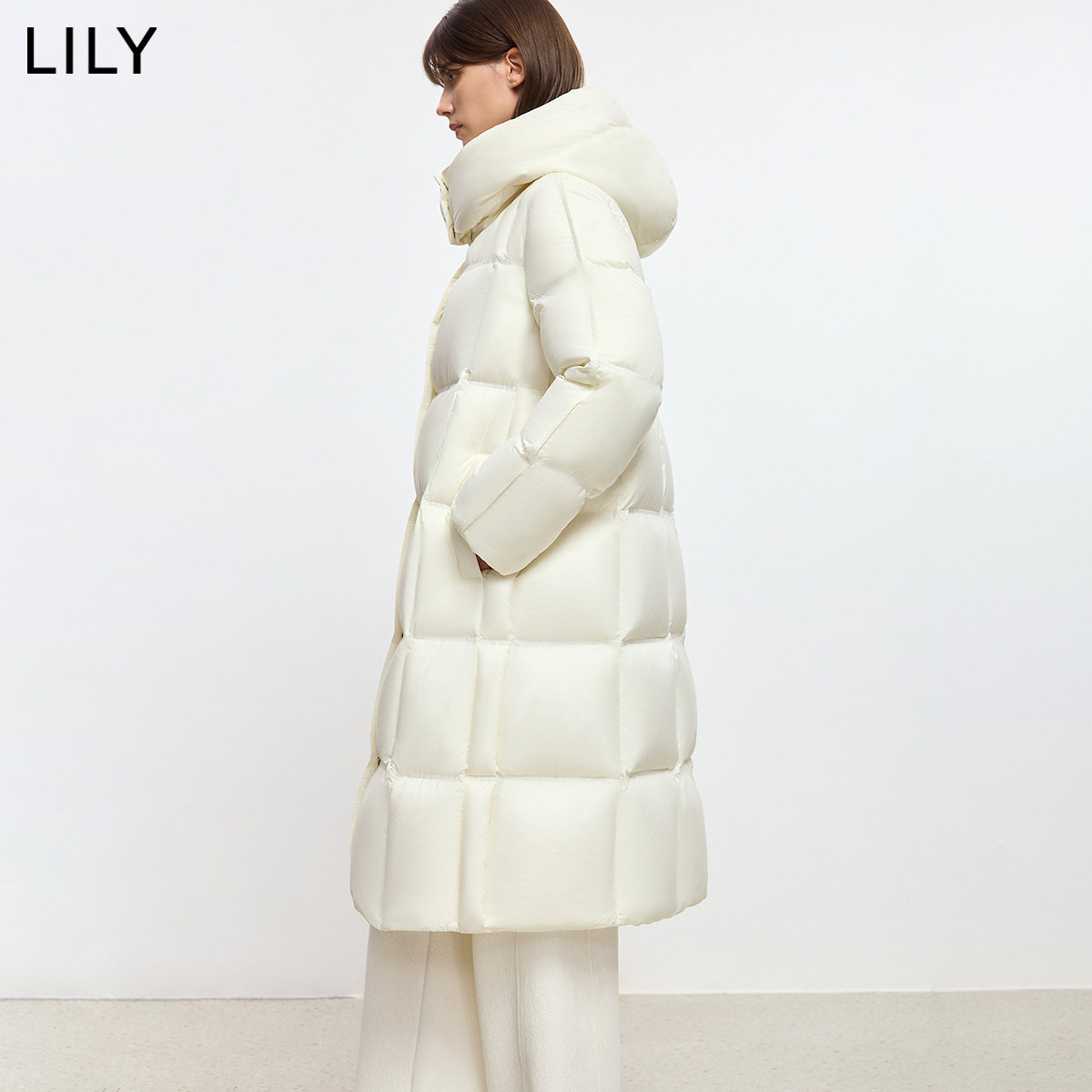 【法奢白金】LILY白色泡芙鹅绒服女长款2025冬季新款加厚羽绒外套