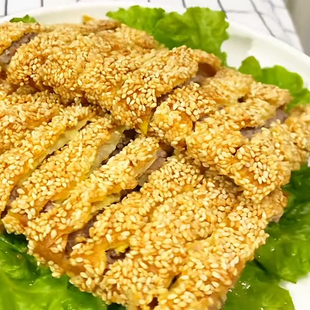 山东临清特产芝麻羊肉芝麻羊方油炸特色正宗特产山东特产半成品