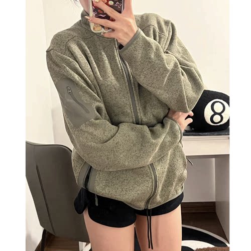 男女同款抓绒户外立领外套