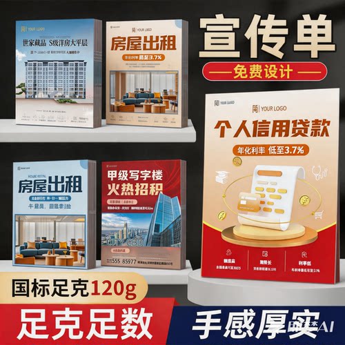 宣传单印制三折页宣传画册设计制作a4a5纸张彩页订制dm单页海报定做托管班招生广告开业宣传页印刷说明书打印