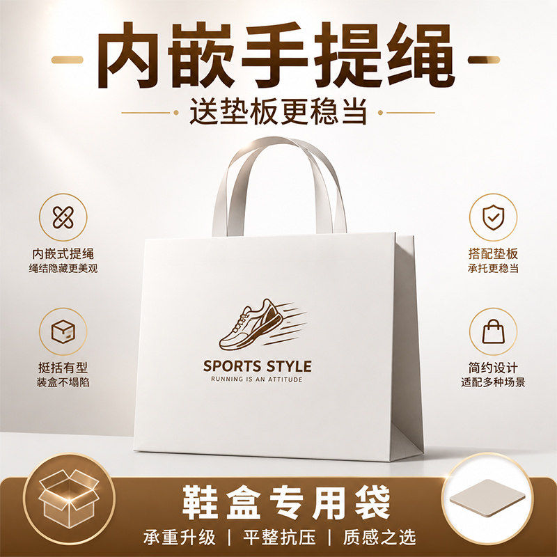 鞋包手提袋子礼物袋烫金礼品袋皮鞋礼盒纸袋打包袋鞋子包装袋批发