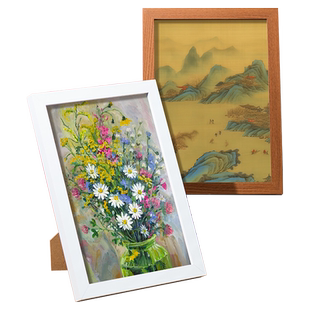 实木相框画框空框挂墙4K开定制做儿童画作拼图海报装裱A4展示外框
