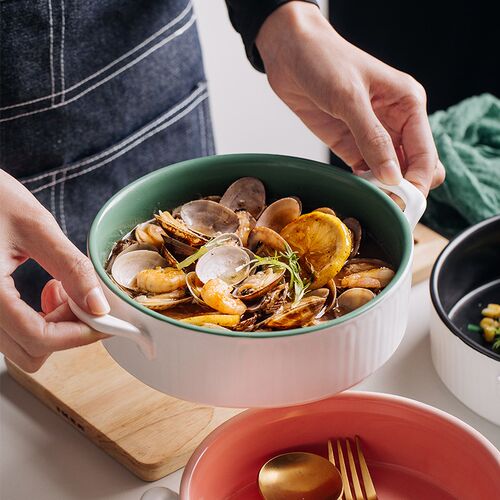 Japanese ear soup plate pan ceramic tableware for FanPan ove