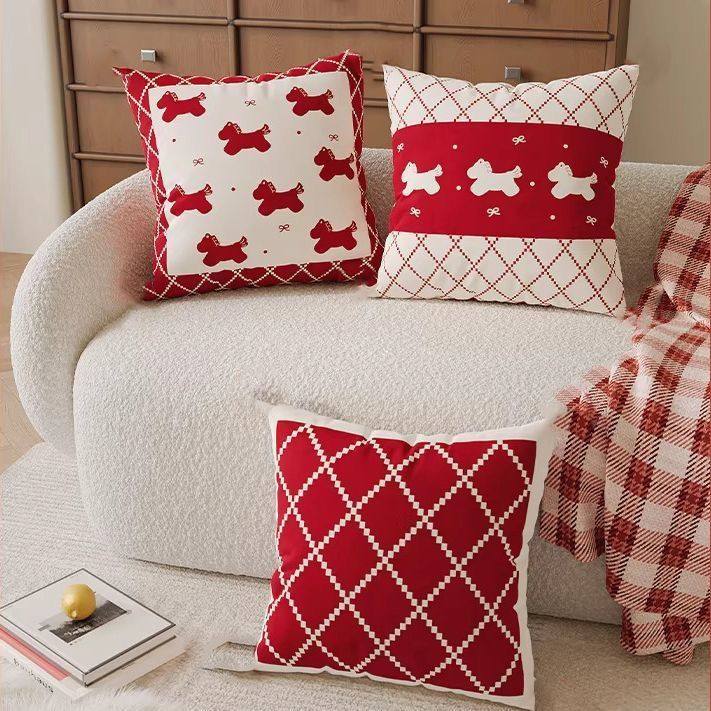 马年复古轻奢红色抱枕客厅沙发装饰摆件靠垫含芯飘窗床头靠垫枕套,居家布艺,靠垫/抱枕,淘宝优惠券,粉丝福利购,淘宝优惠卷