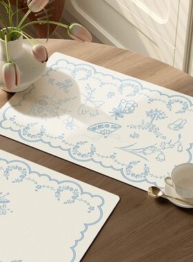 法式碎花棉麻桌布桌垫ins风高颜值餐垫一人食易清洁餐垫布复古风