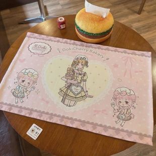 日式 饰桌布 甜美烘焙少女棉麻桌垫可爱少女心家用桌垫拍照氛围感装