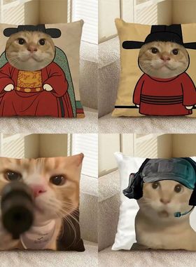 哈基米猫猫抱枕圆头耄耋哈基仙猫咪可爱卡通抱枕搞笑沙发靠枕礼物