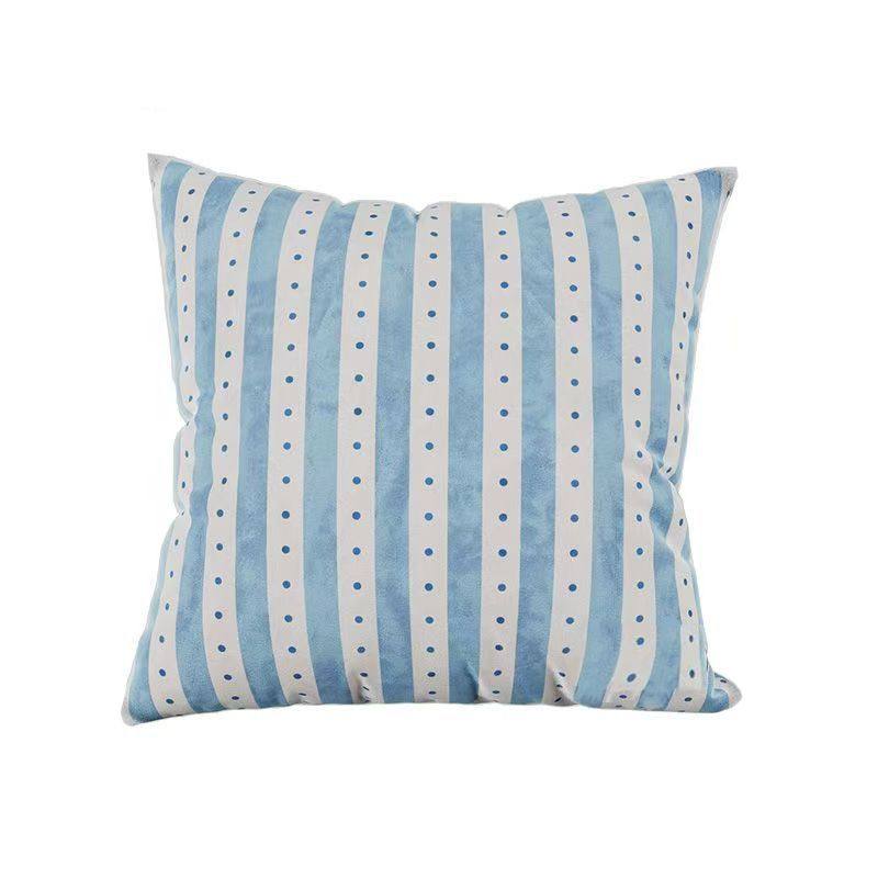 高颜值蓝色格纹简约抱枕床头靠垫居家靠枕办公室午趴睡枕沙发枕头