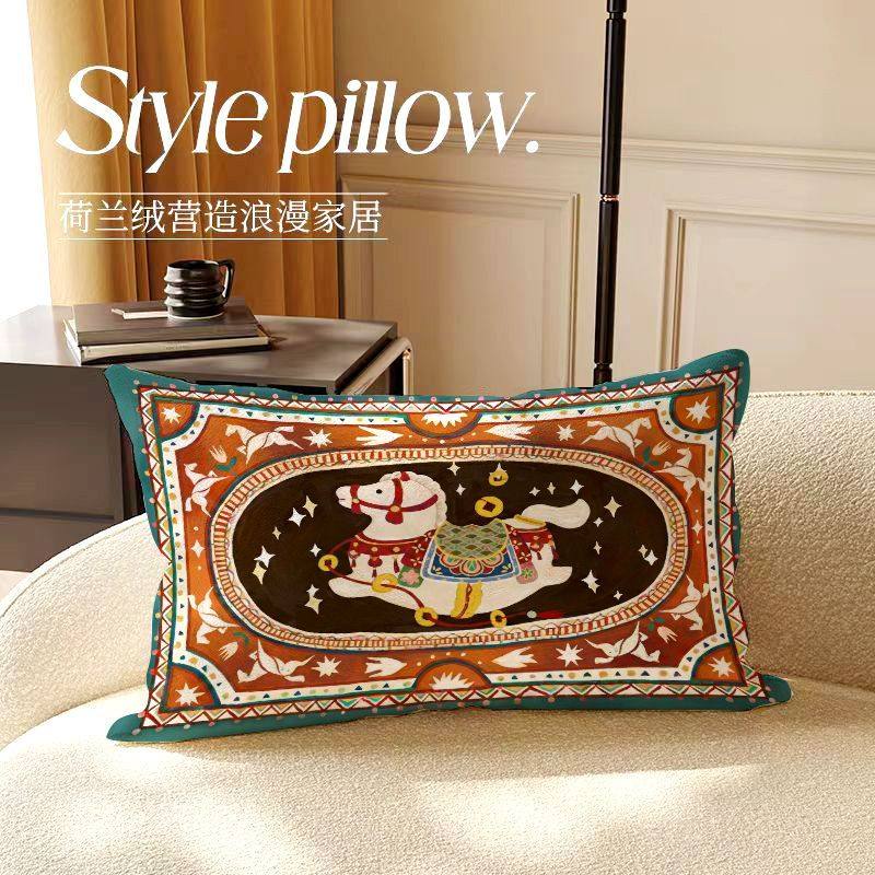 新中式复古小马抱枕新年氛围高级感客厅沙发靠枕轻奢飘窗装饰摆件,居家布艺,靠垫/抱枕,淘宝优惠券,粉丝福利购,淘宝优惠卷