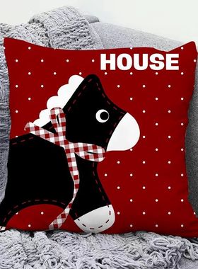 2026卡通马年抱枕红色喜庆可爱小马枕头新年客厅沙发氛围感靠枕