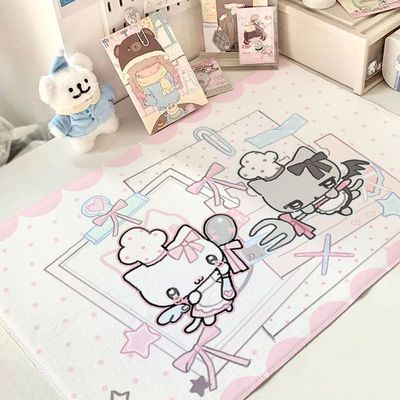 厨娘猫咪日式古早棉麻桌布卧室房间宿舍桌垫可爱桌面装饰手账桌垫