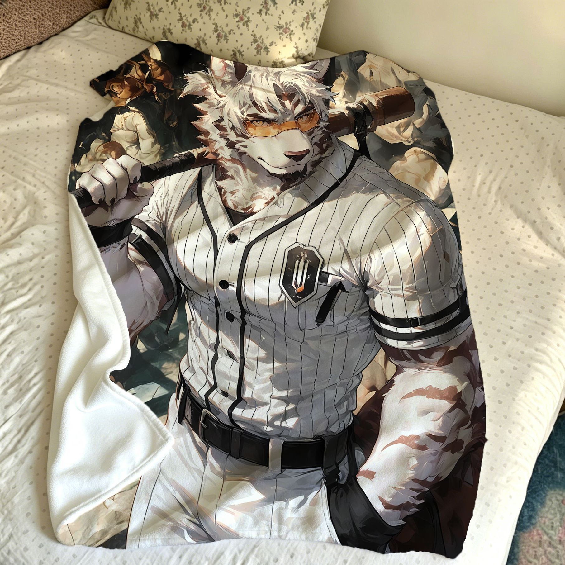 二次元Furry兽人周边法兰绒毛毯卡通超柔软盖毯办公室午休空调毯