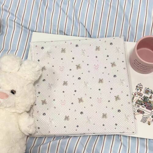 迷你小兔雪花波点桌布韩系ins风手工diy布料餐书桌装饰拍照背景布