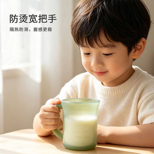 食品级硅胶水杯量杯耐摔水杯户外水杯可视双刻度液体量杯儿童水杯