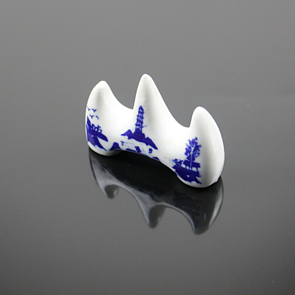 青花瓷陶瓷笔架毛笔笔山文房四宝学生书法用品山形笔搁