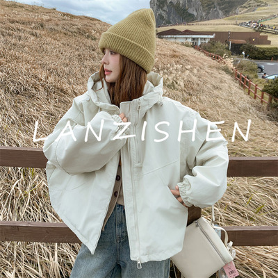 连帽冲锋衣外套女春秋新款