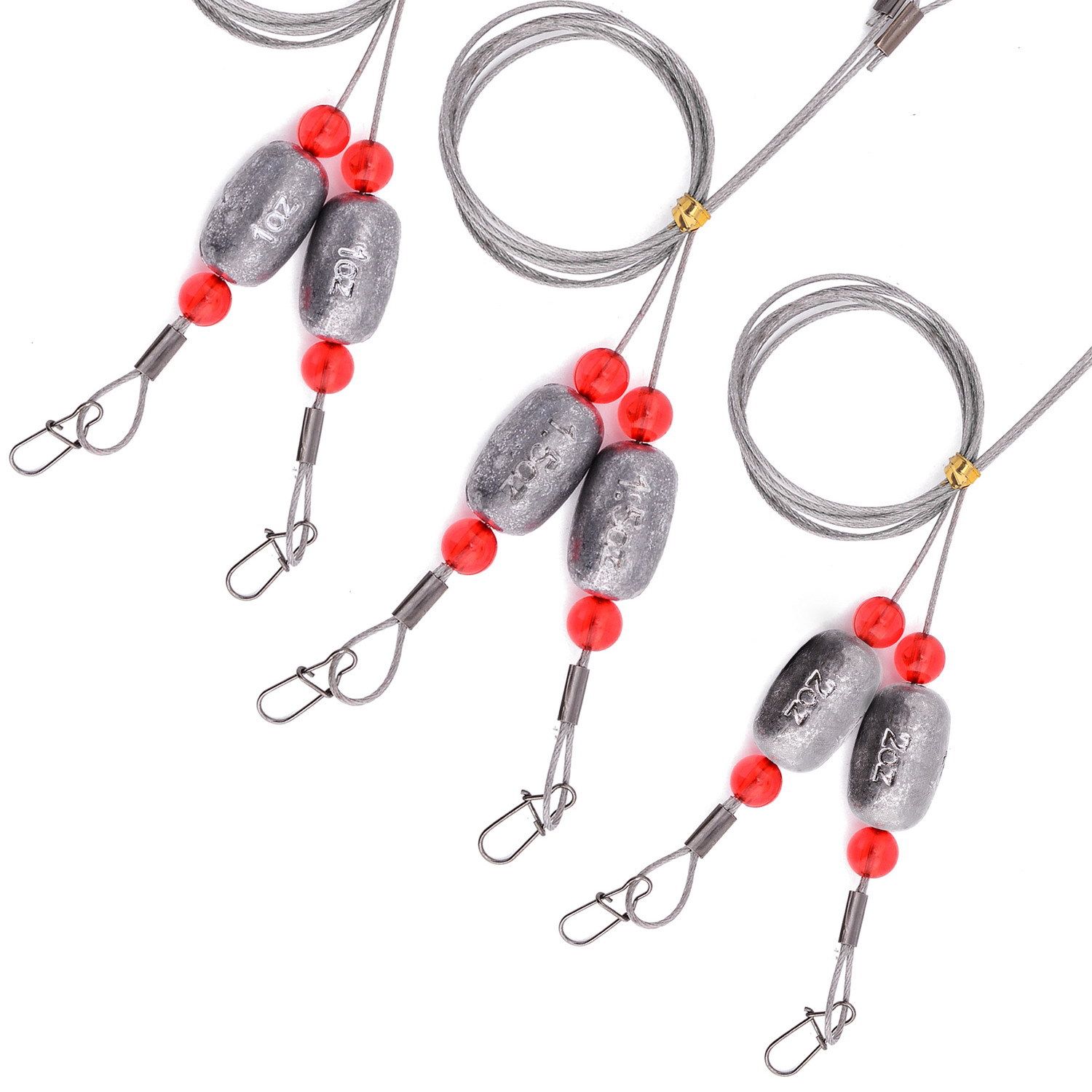 配重钓组 带钢丝铜珠八字环 鱼蛋沉降配重钓具 海钓船钓钓鱼组件