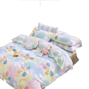 长相知家纺家居四件套全棉纯棉四季床单被套被罩简约床上四件套