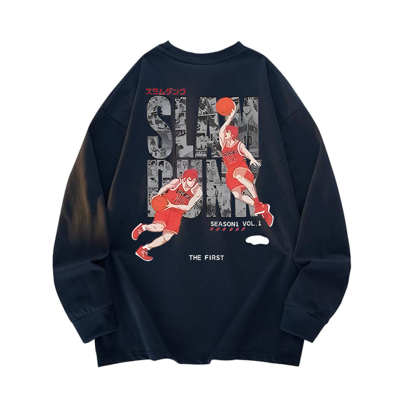 BLACKSOAG 复古风篮球印花长袖T恤男女宽松纯棉潮牌上衣,男装,T恤,淘宝优惠券,粉丝福利购,淘宝优惠卷
