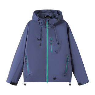 XUT 芥兰灰山系户外软壳三防冲锋衣男秋季外套高级感机能风登山服