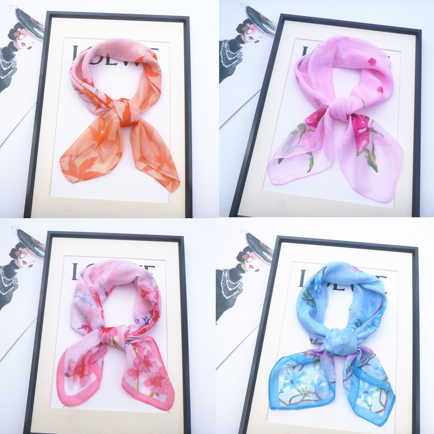 批发65CM小方巾丝巾围巾薄款纱巾