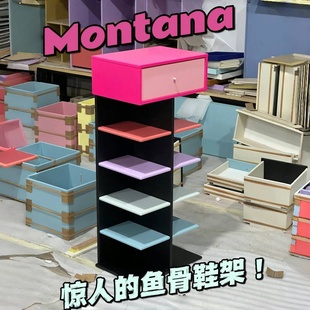 Montana 多巴胺鞋柜彩色鞋架入户门家用网红奶油风中古柜定制烤漆