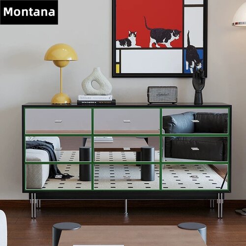 Mantana 中古包豪斯九斗柜不锈钢镜面柜光轴斗柜烤漆定制抽屉柜子