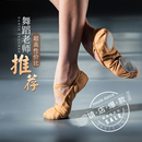 小茉莉駝色舞蹈鞋 中國古典芭蕾兒童貓爪 女軟底練功成人白色跳舞鞋