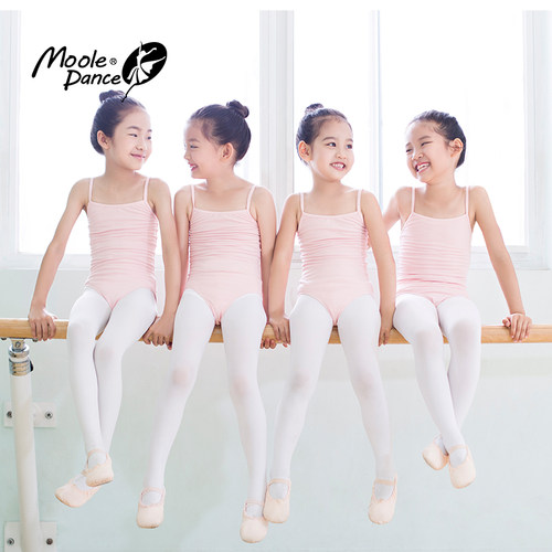 小茉莉儿童舞蹈袜女童粉色白色