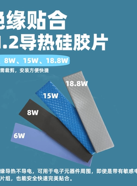 M.2导热硅胶片固态硬盘硅脂片 SSD散热片绝缘硅胶散热贴15W/灰色