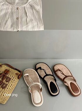 opel女鞋欧宝正品夏季新款外穿舒适沙滩鞋平底鞋套趾拖鞋夹趾凉拖