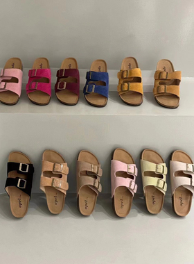 opel女鞋厚底勃肯拖鞋欧宝手工鞋外穿沙滩鞋软木一字凉鞋沙滩鞋