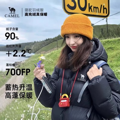 骆驼白鸭绒加厚保暖防风羽绒服