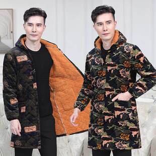 外套男工作服围裙 加绒加厚棉袄长袖 四川省省服加绒罩衣男士 秋冬季