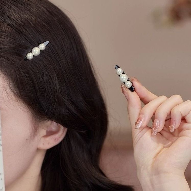 高级感轻奢珍珠发夹边夹侧边精致刘海夹女迷你小号前额碎发夹发卡