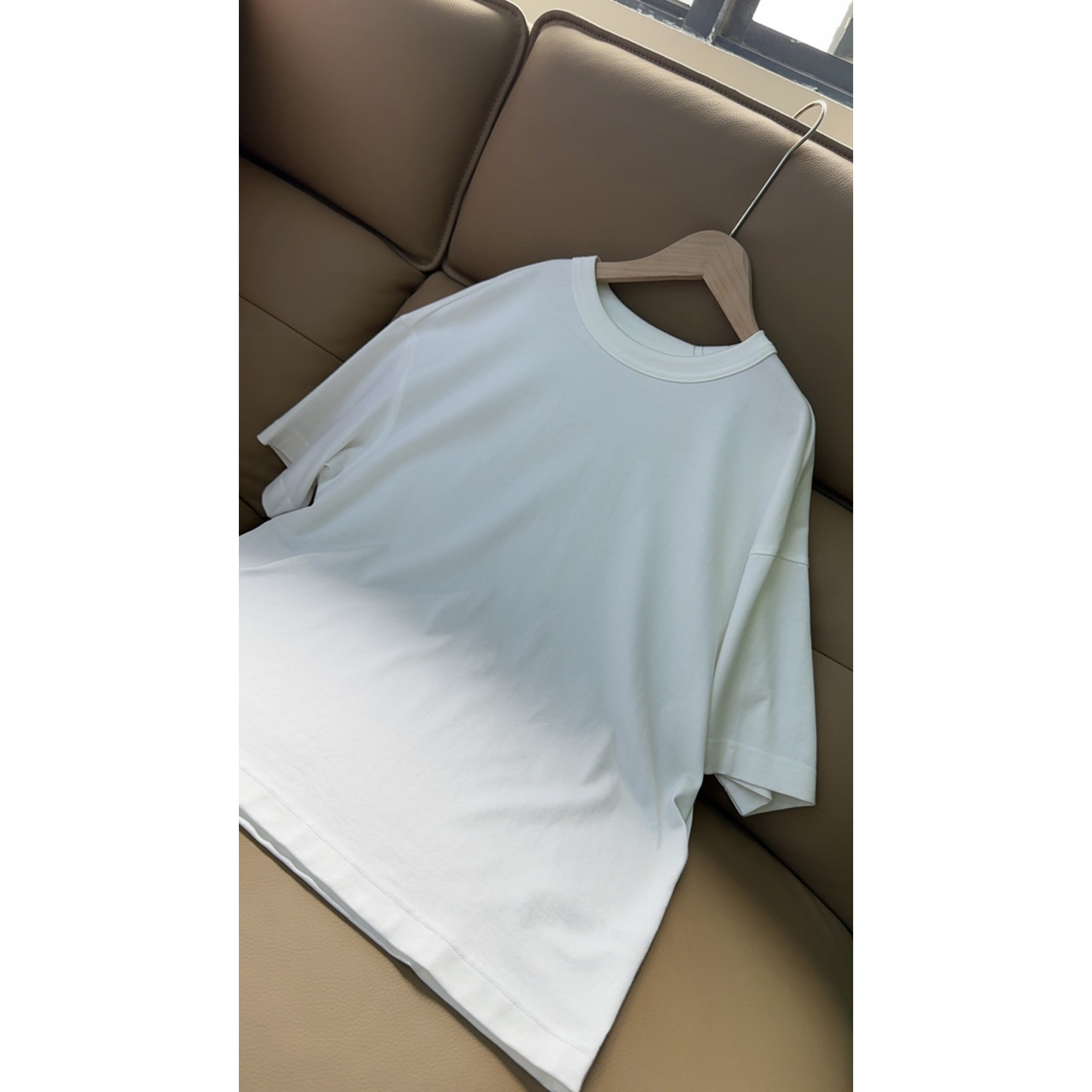 品牌（新疆长绒棉）100%棉-T恤（情侣款男款）透气-B3-白色T-0801